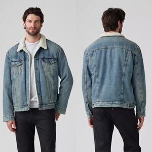 Levi's Sherpa Trucker Jacket Classic Blue Denim / Jean